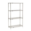 Nexel Quick Adjust Wire Shelving, Chrome, 48x14x74