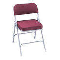 Upholstered Folding Chair, Burgundy Fabric & Gray Frame - Pkg Qty 2