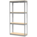 Record Storage Rack Without Boxes, 42&quot;W x 15&quot;D x 84&quot;H, Gray