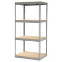 Record Storage Rack Without Boxes, 42&quot;W x 30&quot;D x 84&quot;H, Gray