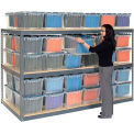 Record Storage Rack with 84 Polyethylene File Boxes, 96"W x 48"D x 84"H, Gray