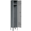 Single Tier Locker, 12x12x60, 1 Door, Unassembled, Gray