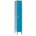 Single Tier Locker, 12x12x72 1 Door, Unassembled, Blue