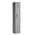 Single Tier Locker, 12x12x72, 1 Door, Ready To Assemble, Gray