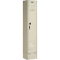 Single Tier Locker, 12x18x72, 1 Door, Unassembled, Tan