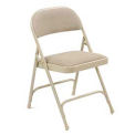 Folding Chair, Padded Fabric, Beige - Pkg Qty 4