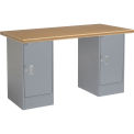 60"W x 30"D Workbench, 1-3/4" Safety Edge Shop Top, Cabinet/Cabinet