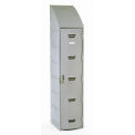 Single Tier Locker, Plastic, Sloped Top, 15X18X73, Gray