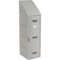 Box Locker for Double Tier, Plastic, Sloped Top, 12X15X47, Gray
