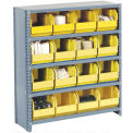 Closed Bin Shelving w/10 Shelves & 36 Yellow Bins, 36x12x73