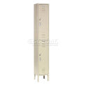 2-Tier 2 Door Locker, 12&quot;W x 18&quot;D x 36&quot;H, Tan, Assembled