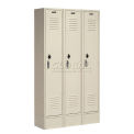 1-Tier 3 Door Locker, 12&quot;Wx12&quot;Dx60&quot;H, Tan, Assembled