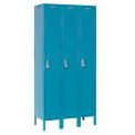 1-Tier 3 Door Locker, 12&quot;Wx18&quot;Dx72&quot;H, Blue, Assembled