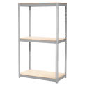 Expandable Starter Rack with 3 Levels Wood Deck, 1500lb Cap Per Deck, 48&quot;W x 12&quot;D x 84&quot;H, Gray