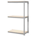 Expandable Add-On Rack with 3 Levels Wood Deck, 750lb Cap Per Level, 72"W x 48"D x 84"H, Gray