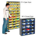 Open Steel Shelving, 10 Shelves w/18 Bins, 36&quot;X18&quot;X73&quot;