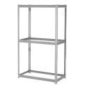 Expandable Starter Rack, 3 Levels No Deck, 1500lb Cap Per Level, 48&quot;W x 18&quot;D x 84&quot;H, Gray