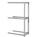 Expandable Add-On Rack, 3 Levels No Deck, 1500 Lb Cap Per Level, 48"W x 12"D x 84"H, Gray