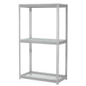 Expandable Starter Rack with 3 Levels Wire Deck, 1500lb Cap Per Deck, 48&quot;W x 12&quot;D x 84&quot;H, Gray