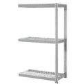 Expandable Add-On Rack with 3 Levels Wire Deck, 1500lb Cap Per Level, 36&quot;W x 18&quot;D x 84&quot;H, Gray