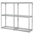 Expandable Add-On Rack with 3 Levels Wire Deck, 1500lb Cap Per Level, 48"W x 24"D x 84"H, Gray