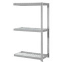 Expandable Add-On Rack with 3 Levels Wire Deck, 800lb Cap Per Level, 96"W x 36"D x 84"H, Gray