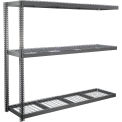 Expandable Add-On Rack with 3 Levels Wire Deck, 800lb Cap Per Level, 96"W x 48"D x 84"H, Gray