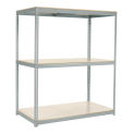 Wide Span Rack with 3 Shelves Laminated Deck, 1100 Lb Cap Per Level, 96&quot;W x 24&quot;D x 60&quot;H, Gray