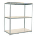 Wide Span Rack with 3 Shelves Laminated Deck, 900 Lb Cap Per Level, 72&quot;W x 24&quot;D x 96&quot;H, Gray