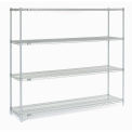 Nexel Stainless Steel Wire Shelving, 72&quot;W x 18&quot;D x 74&quot;H