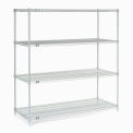 Nexel Stainless Steel Wire Shelving, 60&quot;W x 24&quot;D x 74&quot;H