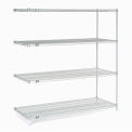 Nexel Stainless Steel Wire Shelving Add-On, 60&quot;W x 18&quot;D x 74&quot;H