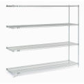 Nexel Stainless Steel Wire Shelving Add-On, 72&quot;W x 18&quot;D x 74&quot;H