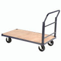 Steel Bound Platform Truck w/Wood Deck, 60 x 30, 6&quot; Rubber Casters, 2000 Lb. Capacity