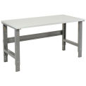 Adjustable Height Workbench C-Channel Leg, 48&quot;W x 30&quot;D, 1-1/4&quot; ESD Square Edge, Gray