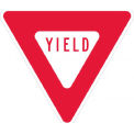 NMC TM124J Aluminum Sign, Yield, .080&quot; Thick, Red/White