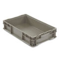 Global Industrial Stackable Solid Straight Wall Container, 24"Lx15"Wx5"H, Gray