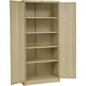 Global Industrial Easy Assembly Storage Cabinet, 36x18x78, Tan