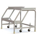 Tri Arc WLAR002244 2 Step Aluminum Rolling Ladder, 24&quot; W Ribbed Step, W/O Handrails