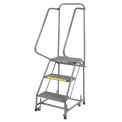 Ballymore H318G Grip 16&quot;W 3 Step Steel Rolling Ladder 14&quot;D Top Step