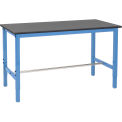 Lab Workbench Adjustable Height Square Tubular Leg, Phenolic Resin Safety Edge, 72&quot;W x 30&quot;D, Blue