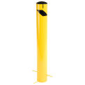 42" x 5-1/2", Steel Bollard With Removable Plastic Cap & Chain Slots for Underground
