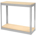 Record Storage Rack Without Boxes, 42&quot;W x 15&quot;D x 36&quot;H, Gray