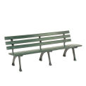 6'L Park Bench With Backrest, Recylced Plastic, Green