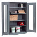 Unassembled Clear View Storage Cabinet, 48x24x78, Gray