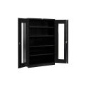 Easy Assembly Clear View Storage Cabinet, 48x24x78, Black