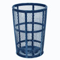 Global Industrial Outdoor Metal Trash Container, 48 Gallon, Blue