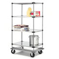 Stainless Steel Shelf Truck with Dolly Base, 48x24x93, 1600 Lb. Cap.