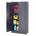 Unassembled Steel Storage Cabinet Recessed Handle, 36"W x 18"D x 72"H, Black