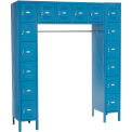16 Person Box Locker, 12&quot;W x 18&quot;D x 12&quot;H, Blue, Partially Assembled